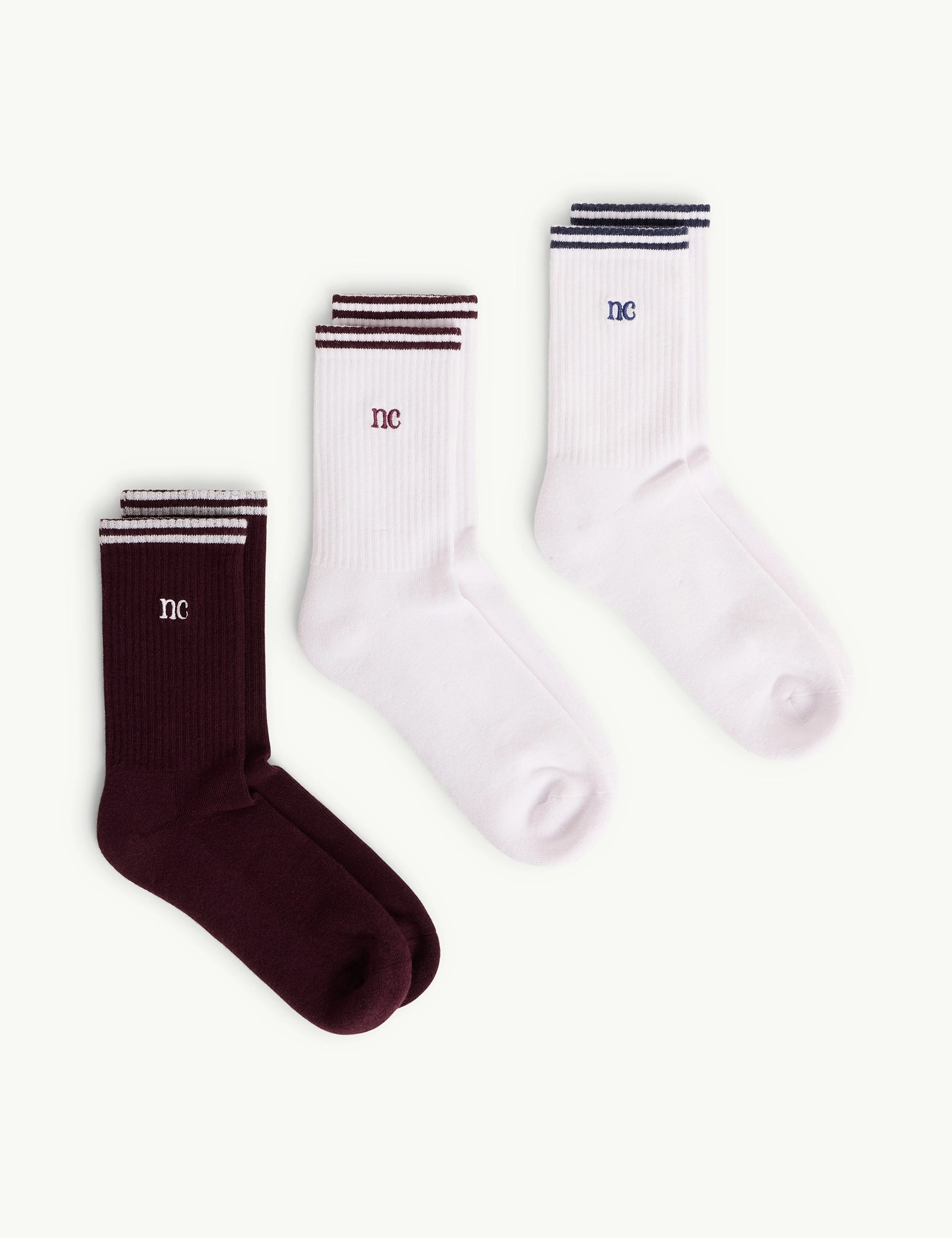 Navy Trim NC Ribbed Sports Socks