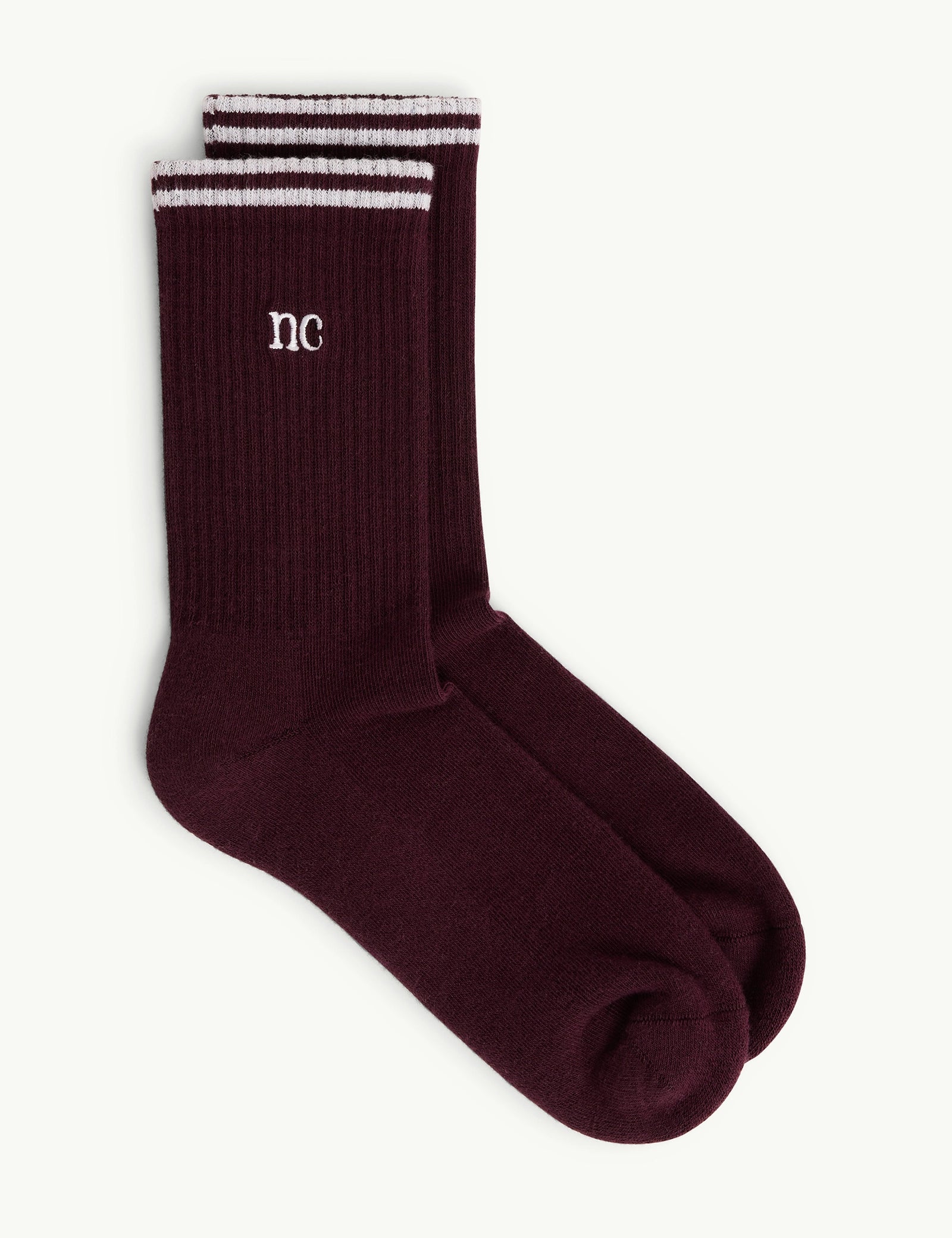 Burgundy NC Ribbed Sports Socks