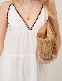 White Tiered Mini Beach Dress