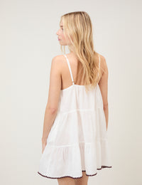 White Tiered Mini Beach Dress