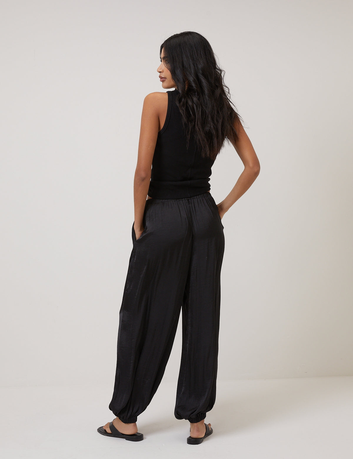 Black Balloon Cuffed Trousers