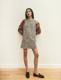Leopard Print Izzie Denim Shift Dress