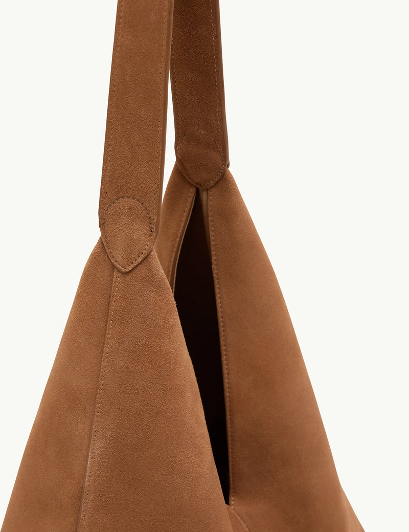 Tan Suede Slouch Bag