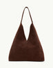 Chocolate Brown Suede Slouch Bag