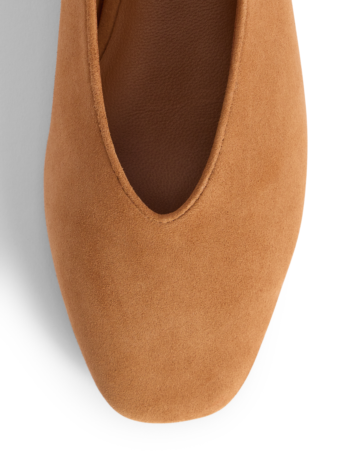 Tan Suede High Vamp Ballet Flats