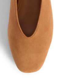 Tan Suede High Vamp Ballet Flats