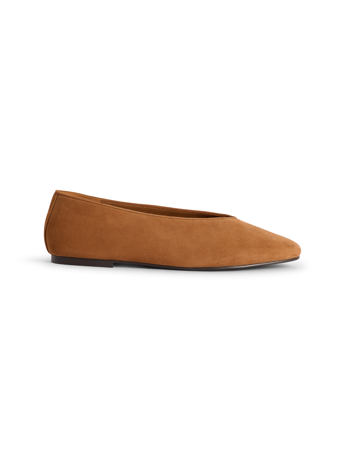 Tan Suede High Vamp Ballet Flats