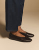 Brown Leather High Vamp Ballet Flats