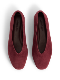 Burgundy Suede High Vamp Ballet Flats