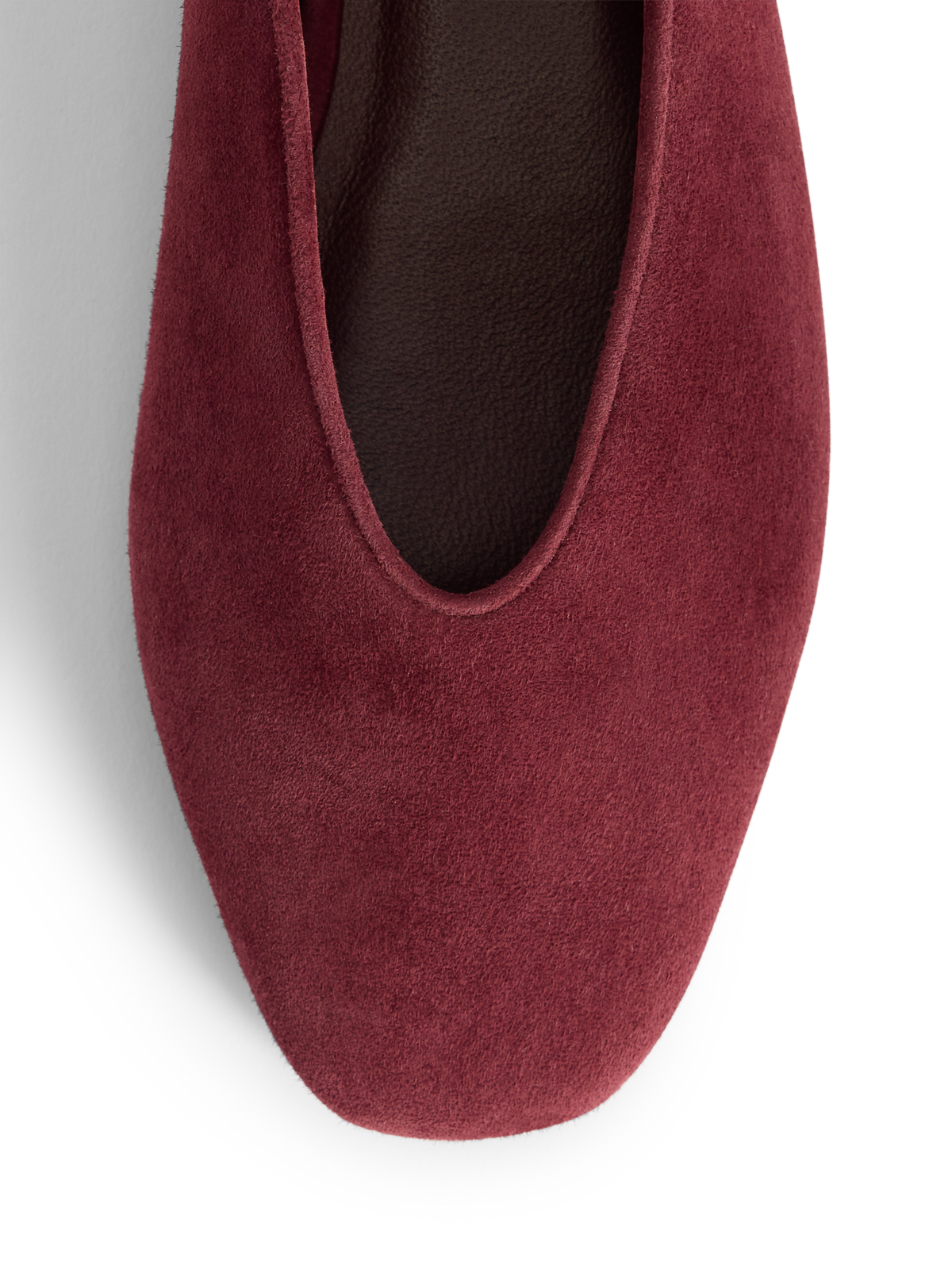 Burgundy Suede High Vamp Ballet Flats