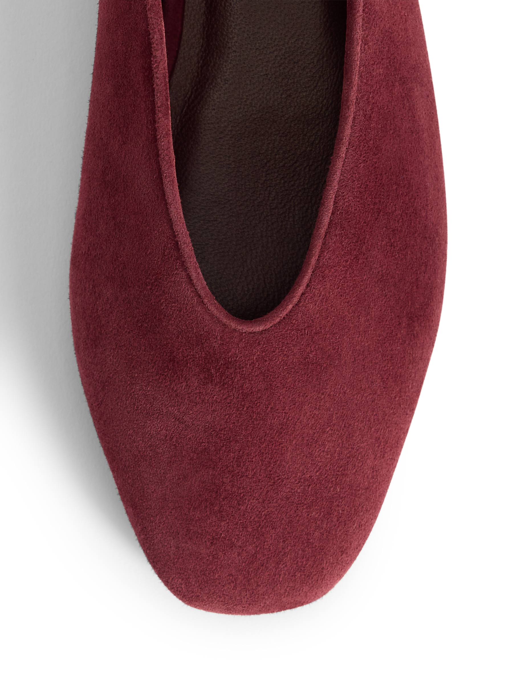 Burgundy Suede High Vamp Ballet Flats