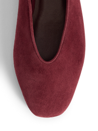 Burgundy Suede High Vamp Ballet Flats