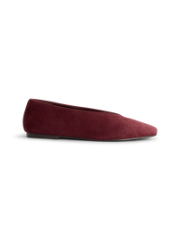 Burgundy Suede High Vamp Ballet Flats