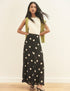 Black and Cream Polka Dot Selene Maxi Skirt
