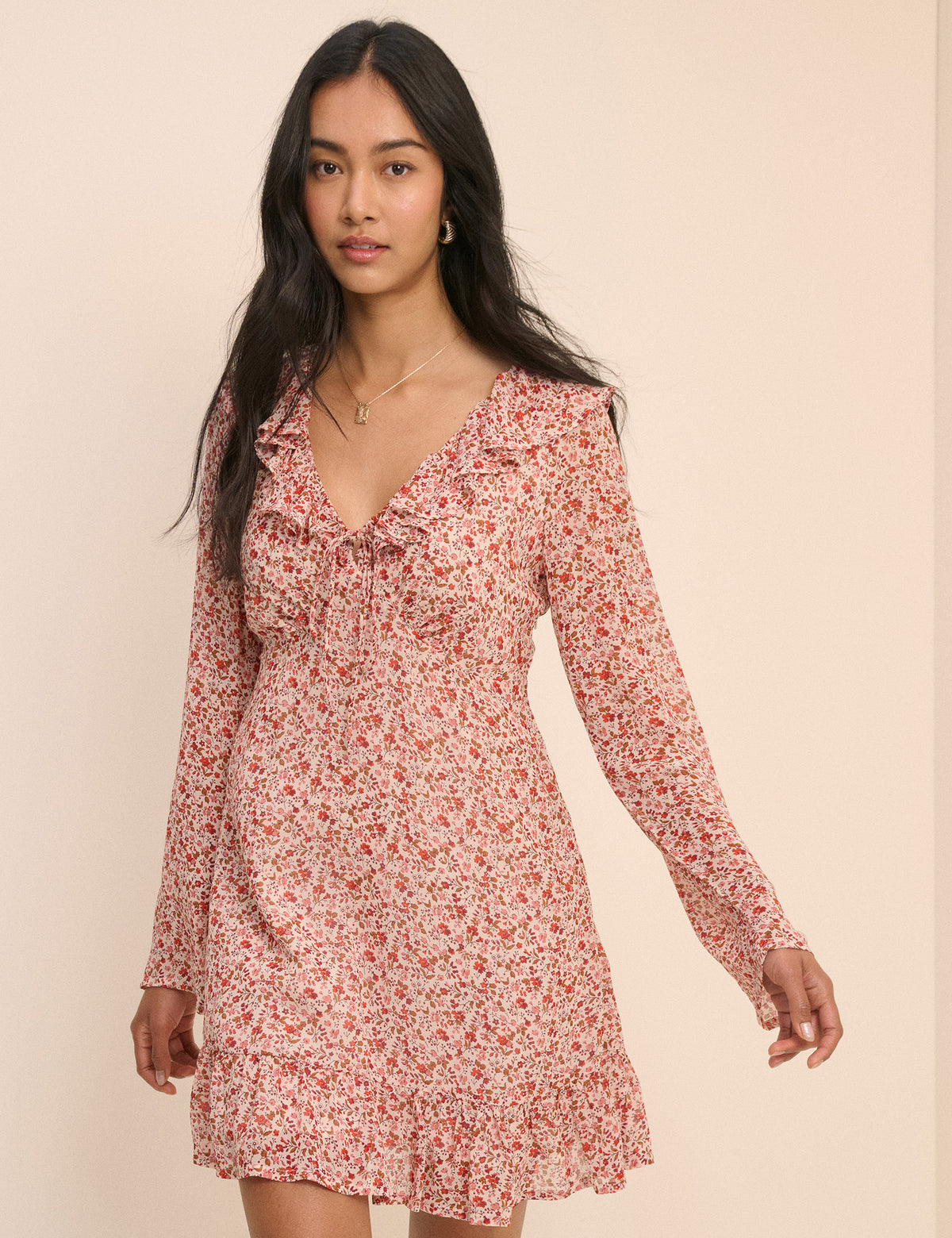 Pink Ditsy Floral Carla Mini Dress