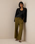 Khaki Satin Wide Leg Lyra Trousers