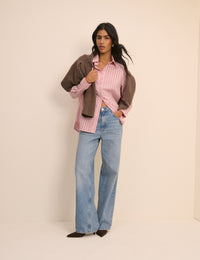 Pink Striped Relaxed Shirt