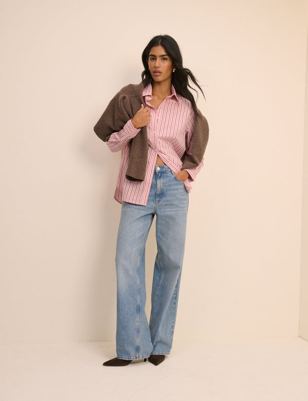 Pink Striped Relaxed Shirt