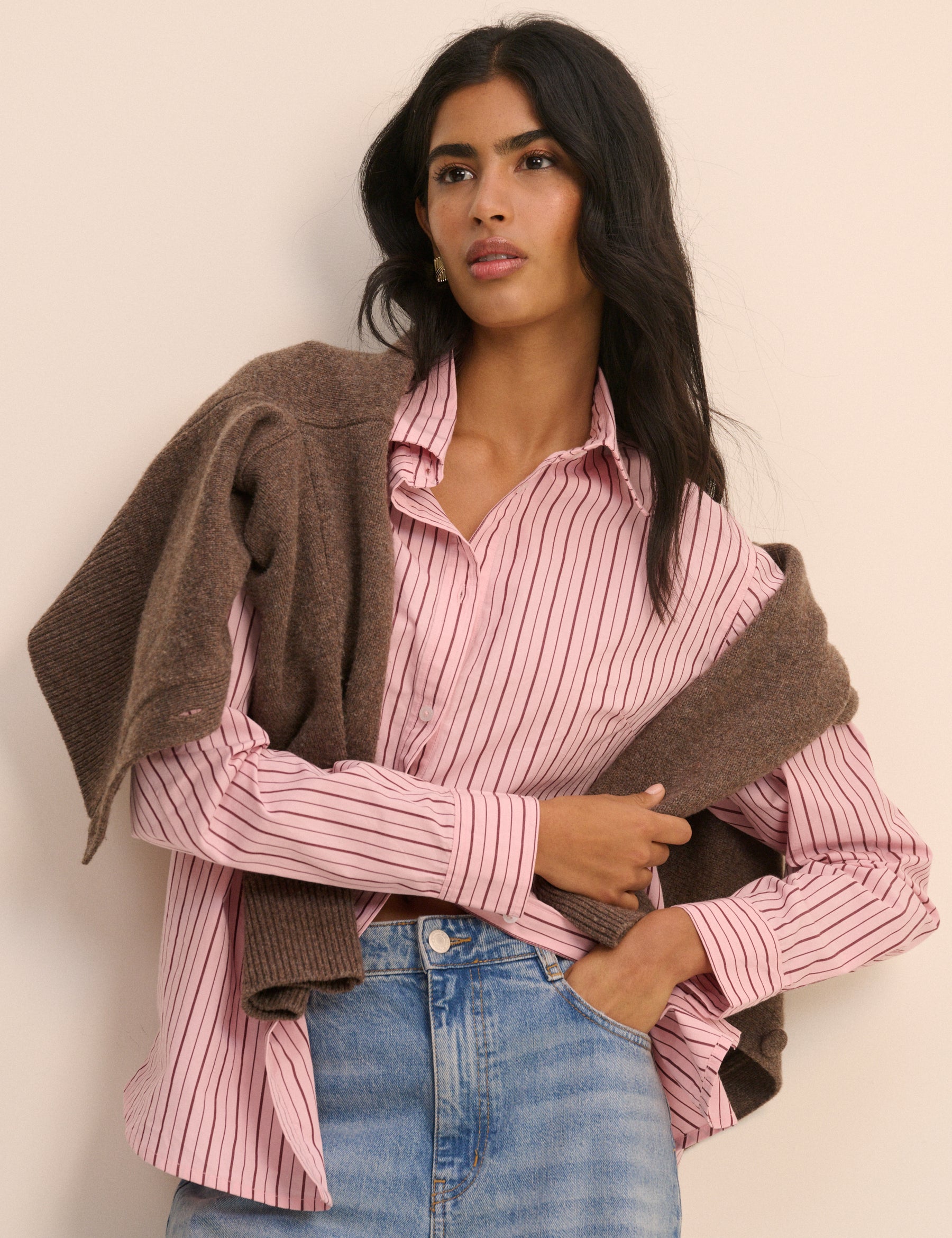 Pink Striped Relaxed Shirt