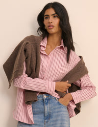 Pink Striped Relaxed Shirt