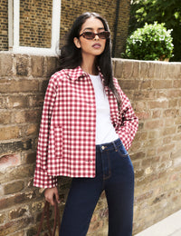 Red Gingham Oyanti Swing Jacket
