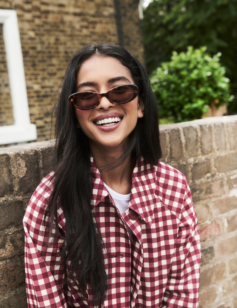 Red Gingham Oyanti Swing Jacket