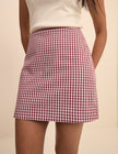 Burgundy Gingham Claudia Mini Skirt