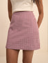 Burgundy Gingham Claudia Mini Skirt