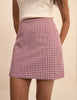 Burgundy Gingham Claudia Mini Skirt