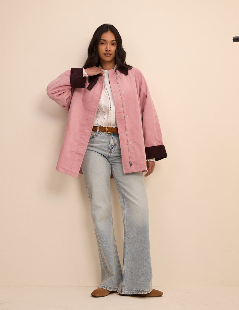 Pink Cord Freddie Barn Coat