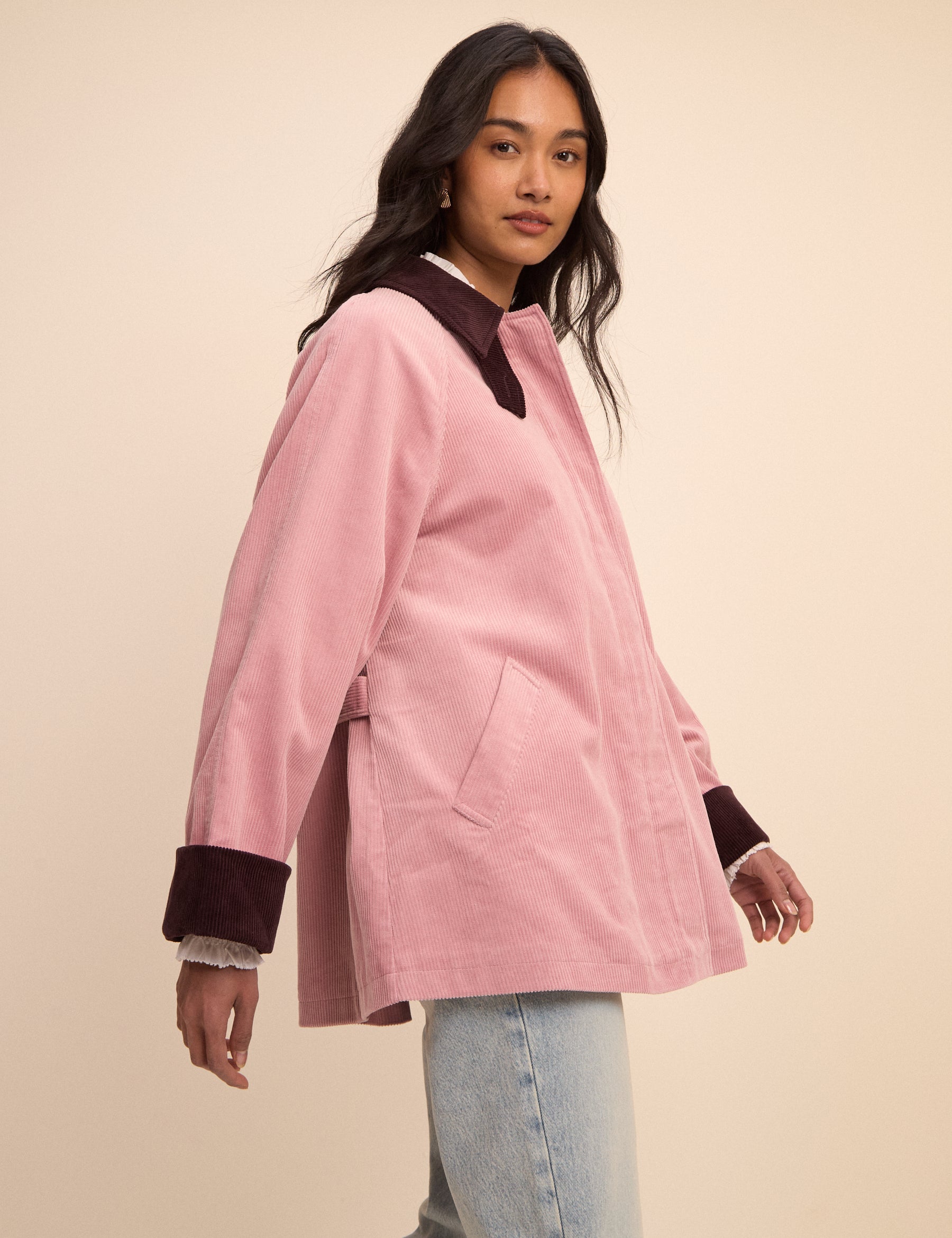 Pink Cord Freddie Barn Coat