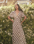Brown Check Rowena Midi Dress
