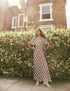 Brown Check Rowena Midi Dress