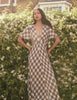 Brown Check Rowena Midi Dress