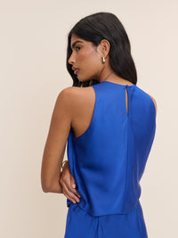 Electric Blue Cowl Neck Top