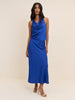 Electric Blue Satin Slip Maxi Skirt