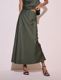 Forest Green Satin Eton Slip Skirt