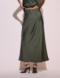 Forest Green Satin Eton Slip Skirt