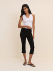 Black Jersey Ponte Capris Trousers