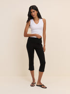 Black Jersey Ponte Capris Trousers