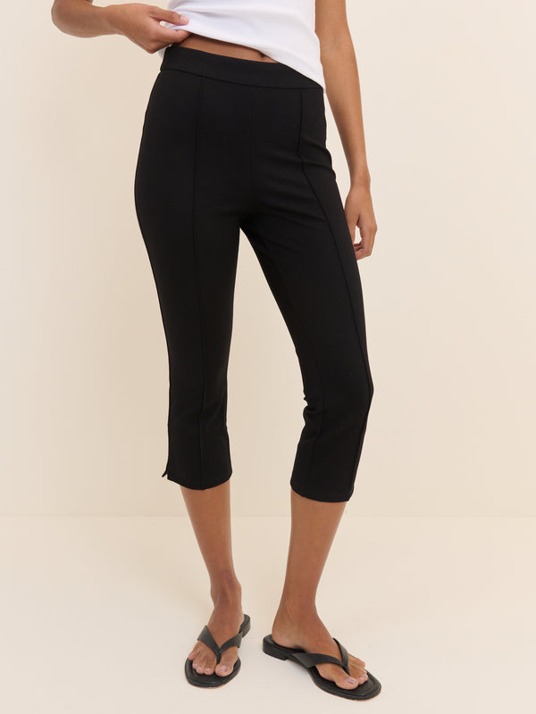 Black Jersey Ponte Capris Trousers