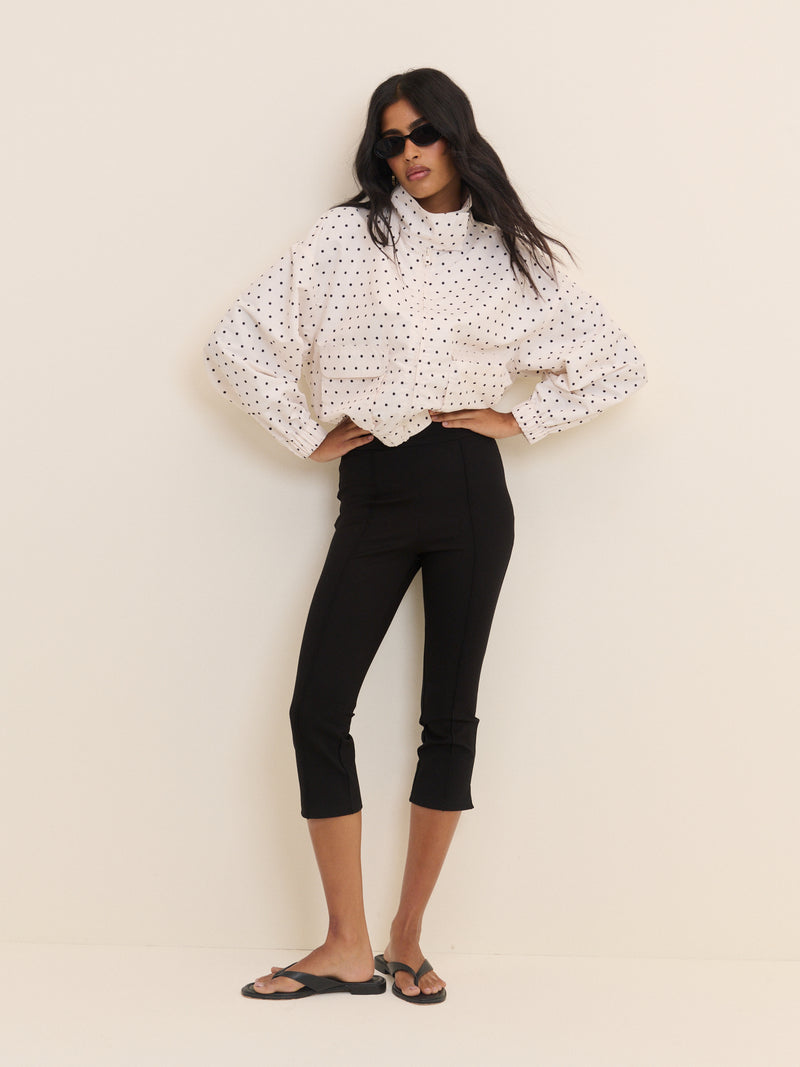 Black Jersey Ponte Capris Trousers