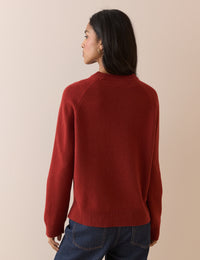Rust Red Raglan Sleeve Wool Jumper
