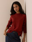Rust Red Raglan Sleeve Wool Jumper
