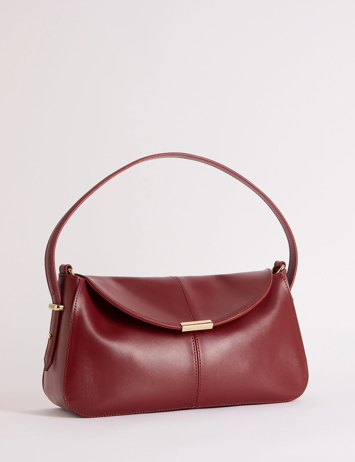 Red Leather Foldover Bag