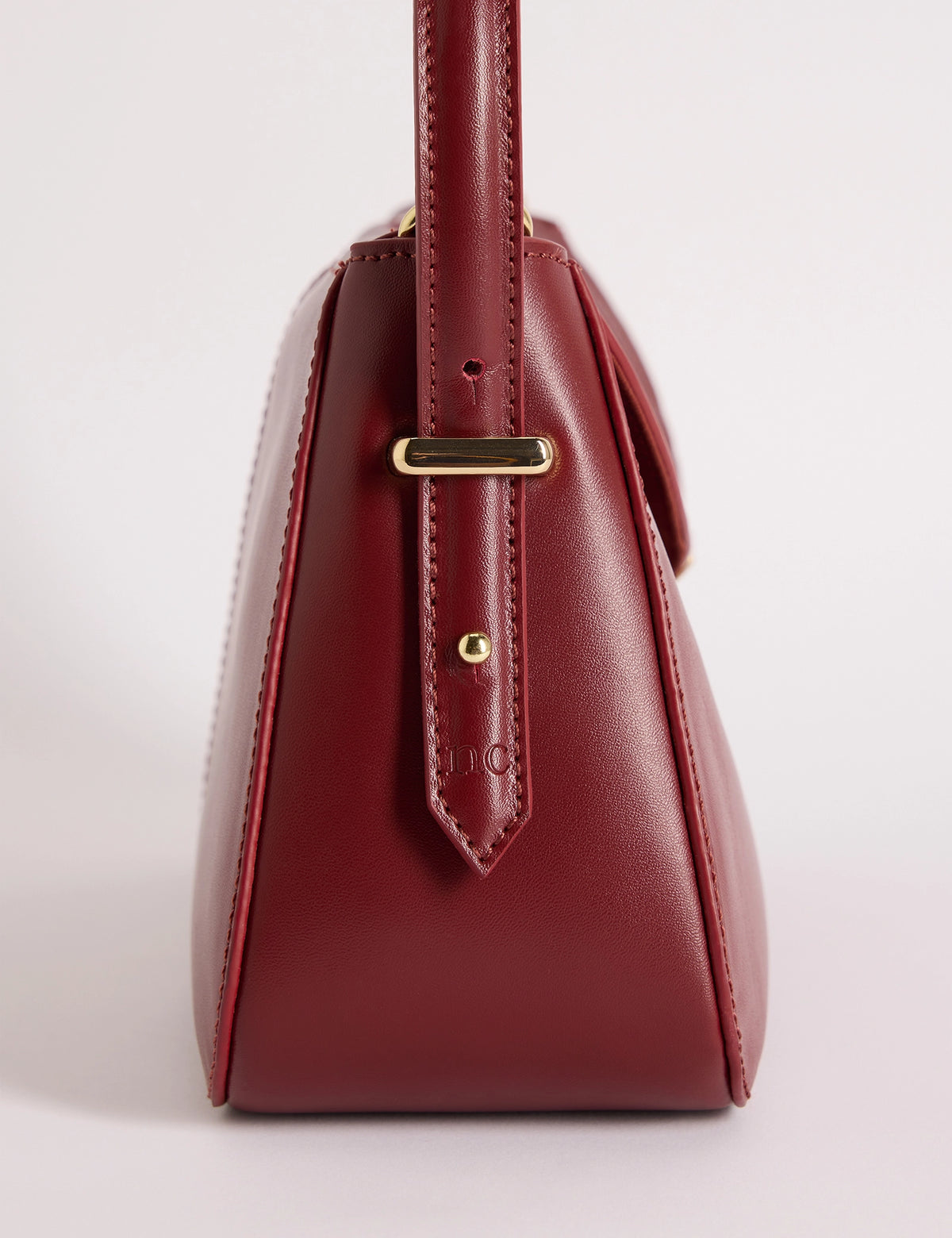 Red Leather Foldover Bag
