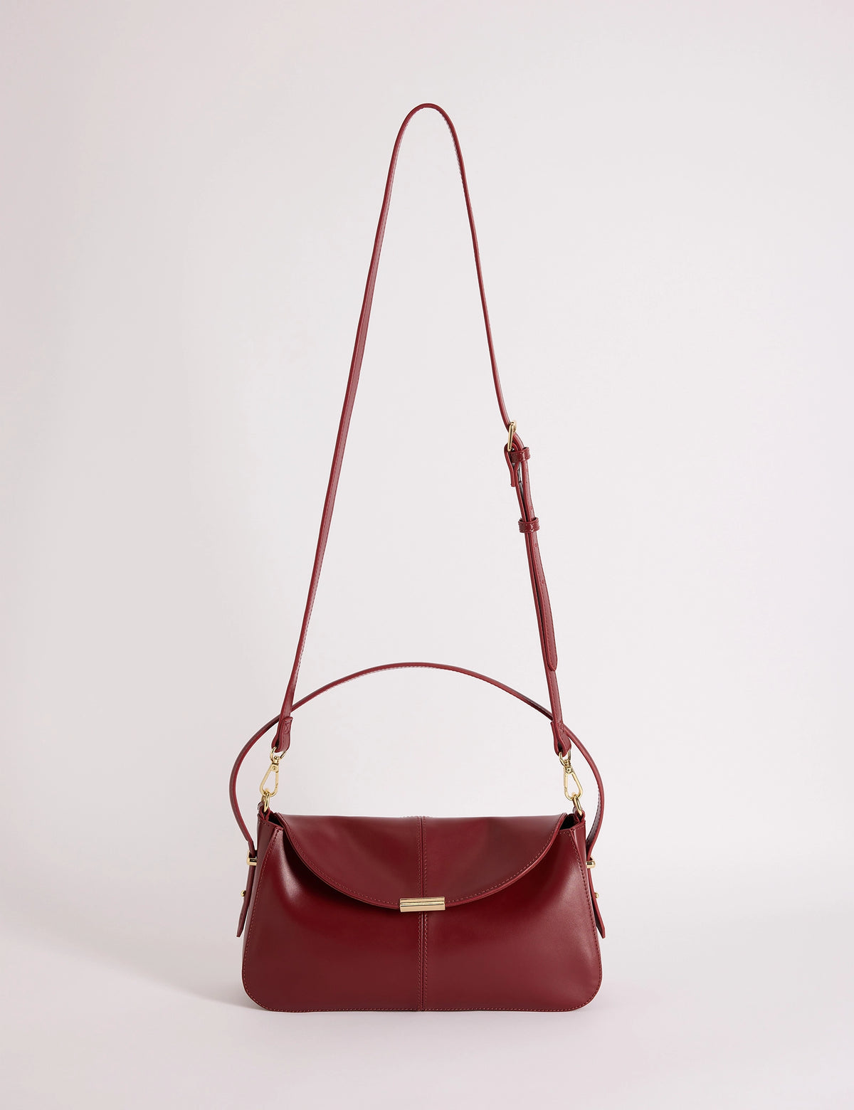 Red Leather Foldover Bag