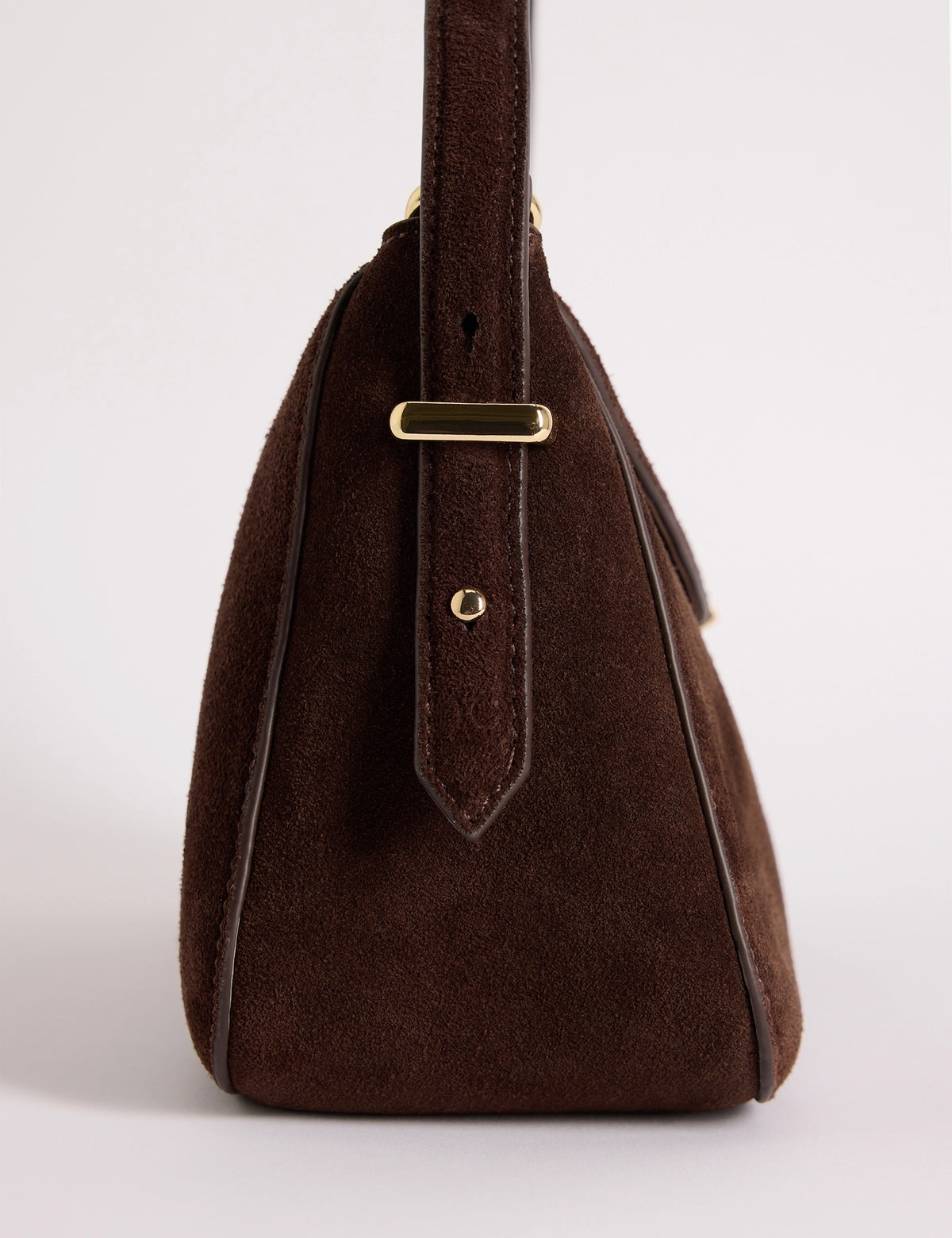 Chocolate Brown Suede Foldover Bag