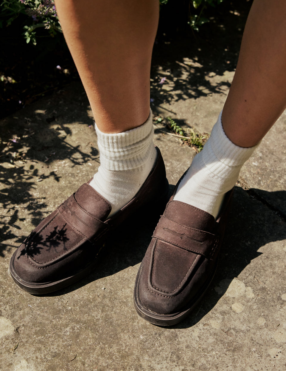 Brown Suede Chunky Loafers