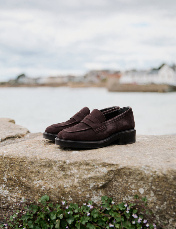 Brown Suede Chunky Loafers